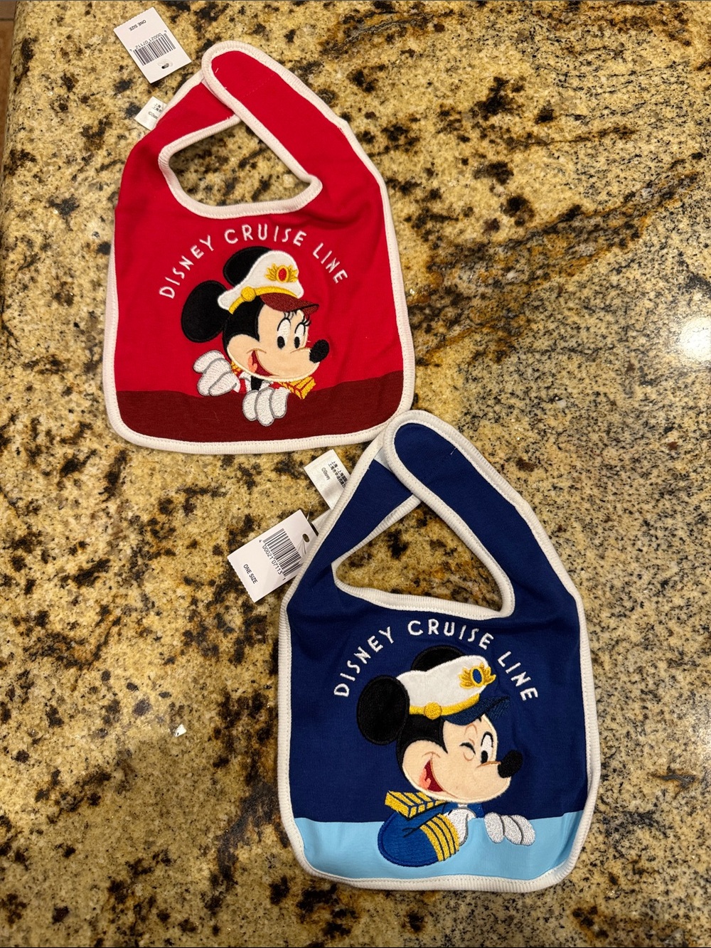 Disney Cruise Line Mickey Bibs - Red & Navy (2 Pack)